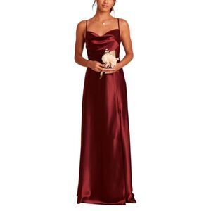 Birdie Grey Lisa Dress 1X Plus Satin Berry Cabernet Burgandy Formal Bridesmaid